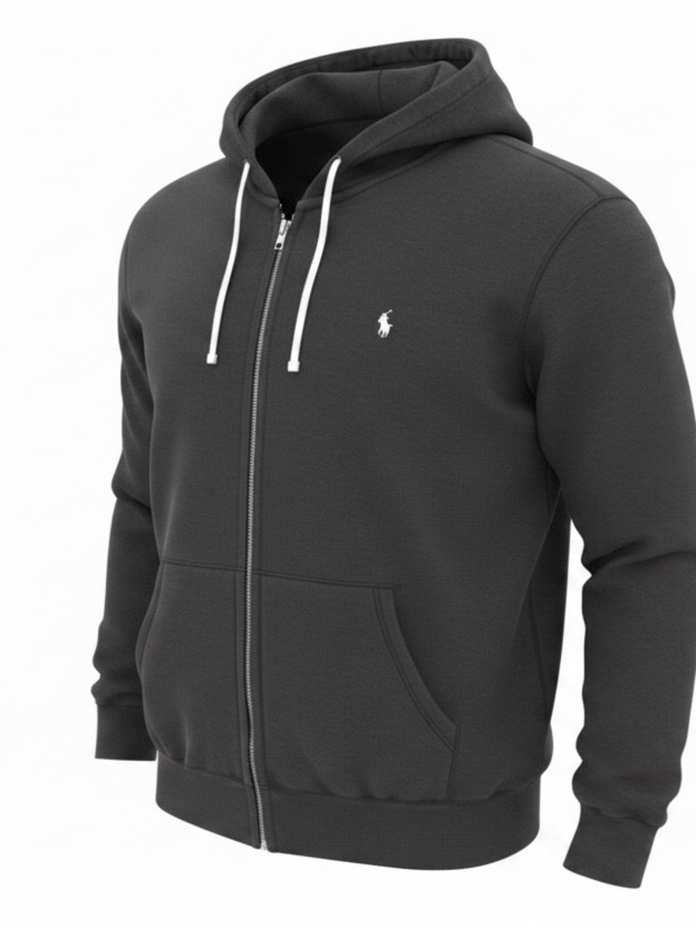 Classic heather Grey Polo Ralph Lauren Zip-Up Hoodie Embroidered Logo 41381 3XLT